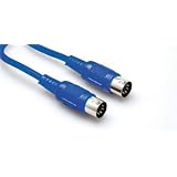 15Ft Midi Cable 5-Pin Din To Same Blue With White Earbud Headphones