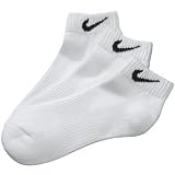 Nike Boy's Performance Moisture Wicking Low Cut Socks 6 Pair -Fits Youth Shoe Size: 5Y-7Y White - Made in USA