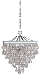 CrystoramaCalypso 3 Light Crystal Teardrop Polished Chrome Mini Chandelier