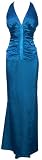 Ruched Satin Halter Dress Crystal Back Holiday Party Cocktail Formal Gown Bridesmaid, XL, royal Ruched Satin Halter Dress Crystal Back Holiday Party Cocktail Formal Gown Bridesmaid, XL, royal