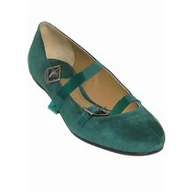 CHLOE Suede Flat Shoes in Emerald