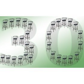 MAN CAVE Set of 30 Black Metal 29 Swivel Barstools by The Furniture Cove
