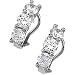 Sterling Silver Three 3 Stone Cubic Zirconia Earring