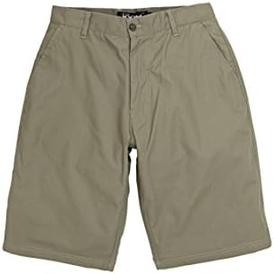 KXKY Mens Solid Tone Chino Short 34 Greenish Grey