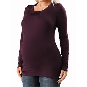 Buy A Pea in the Pod: Long Sleeve Scoop Neck Shirring Detail Maternity T Shirt