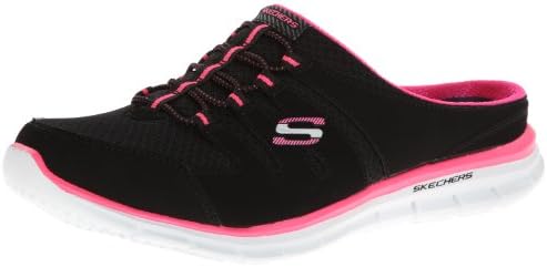 Skechers Women's Glider Fashion Sneaker,Black/White/Pink,8.5 M US