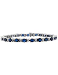 Sapphire and Diamond Bracelet in 18kt White Gold