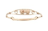 14k Yellow Gold Filled Children's Engraved Double Heart Adjustable Bracelet