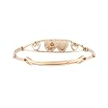 14k Yellow Gold Filled Childrens Engraved Double Heart Adjustable Bracelet