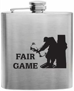 Sumaria Trader Stainless Steel 6 Oz Flask with Fair Game Hunting