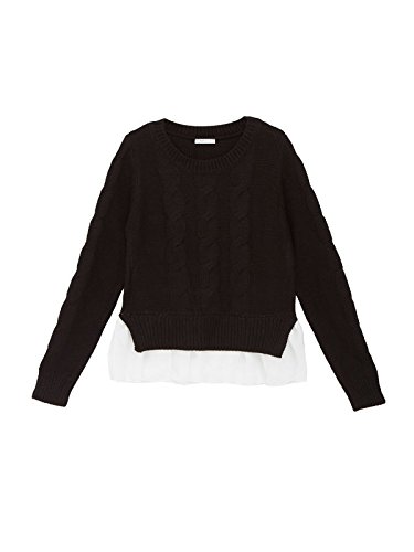 (ユメテンボウ)夢展望 ケーブル裾シフォンニット