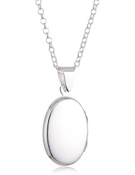 VINANI brand Germany 925 Sterling Silver Women Pendant Medallion Locket to open oval shiny with Cable Link Chain Necklace AMO-T