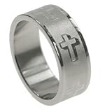 316L Stainless Steel Ring with combination matte and shiny polish. Width: 8mm