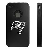 Apple iPhone 4 4S 4G Black Aluminum & Silicone Case Tampa Bay Buccaneers