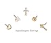 Pibupibu Novelty Crystal Weekly Cross Stud Earrings for Girls, Hypoallergenic