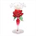 GLASS ROSE CANDLE HOLDER ROMANTIC BUD VASE RUBY RED