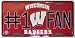 #1 Fan Metal License Plate - Wisconsin Badgers