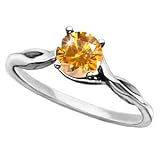 Engagement Platinum Ring with Fancy Orange-Yellow Diamond