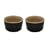 Le Creuset Stoneware Ramekins, Twin Set, Satin Black (Matt Black Finish)