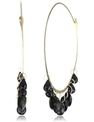 Melissa Joy Manning "New Elements" 14k Gold Onyx Hoop Earrings