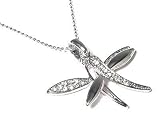 Double Dragonfly White Gold Plated Necklace Jewelry