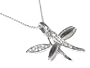 Double Dragonfly White Gold Plated Necklace Jewelry