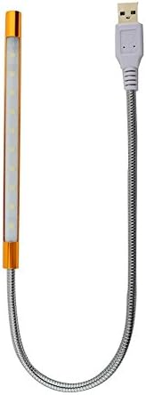 10 LED Bright Flexible USB Light With On / Off Touch Switch - Best for Reading, Working, Studying &amp; Camping More.-GOLD