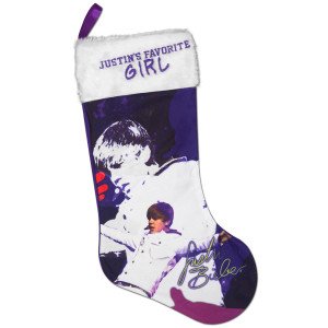 Justin Bieber Performing 2011 Holiday Christmas Stocking "Justins Favorite Girl"