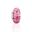 Bling Jewelry 925 Sterling Silver Swirl Murano Pink Glass Bead Pandora Compatible