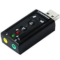 USB Sound Adapter 7.1 Channel/USB bus-powered mode/highly flexible audio interface/Bundled with Xear 3D Sound simulation software/it turns your stereo speaker or earphones into 7.1 channel environment/plug and play for instant audio playback/No drivers reauired/compatible with all major operaiton systems