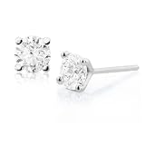 3/4ctw Round Diamond Stud Earrings in 14k White Gold (HI/I1)