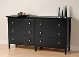 Sonoma Black 6 Drawer Dresser by Prepac - Berkshire Series