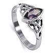 .925 Silver Celtic knot Band Amethyst Cubic Zirconia Marquise Ring Size 4 to 9