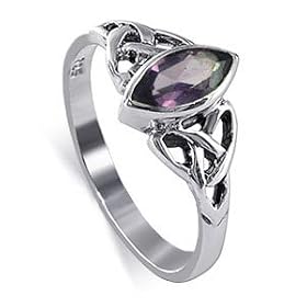 Buy .925 Silver Celtic knot Band Amethyst Cubic Zirconia Marquise Ring Size 4 to 9 by Gem Avenue