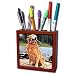 golden retriever - Dogs Golden Retriever - Golden Retriever - Tile Pen Holders-5 inch tile pen holder