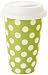 Yedi Houseware Classic Coffee and Tea White Dots 11-Ounce Travel Mug, Lime Green