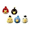 Angry Birds Plush - Set of 5 Birds (Red, Yellow, White, Blue and Black - 5 inch) -Officially Licensed by Rovio