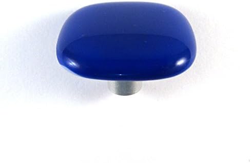 Peacock Glass Cabinet Knob - Colormax Collection (118 Colors) Rounded Square Blue Glass Knobs 2PC