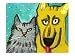 German Shepherd and Cat Anniversary Card