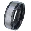 New Gents Titanium Ring With a Steel Inlaid Central Band, 8mm Wide.