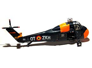 UH34 Choctaw Helicopter Belgium Air Force Sikorsky HSS1 (B8 OT-ZKH) (Built-Up Plastic) Easy Model MRC