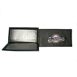 MLB Baseball Black Leather Embroidered Checkbook Cover - Milwaukee Brewers