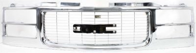 Evan-Fischer EVA17772015417 Grille Assembly Grill Plastic shell and insert Chrome With dual headlight holes
