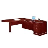 Belvedere Desert Cherry Right Return Peninsula LDesk Sunset Cherry Finish