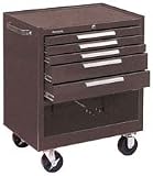 Kennedy 295XB Roller Cabinet 5 Drawer with Compartments BROWN with Ball Bearing Drawer Slides