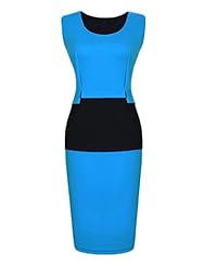 Colorblocking Acrylic Sleeveless Bodycon Dress/Midi Dress 