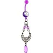 Bioplast Purple Swaying Chandelier Belly Ring