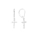 14K White Gold 1/3 ct. Princess Cut Diamond Cross Earrings
