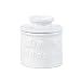 The Original Butter Bell Crock by L. Tremain, White Raised Floral Design