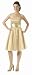 #2834 - BEST SELLER - Formal Evening Gown. Elegant Metallic Net Knee Length Short Strapless Dress. Perfect for any occasion